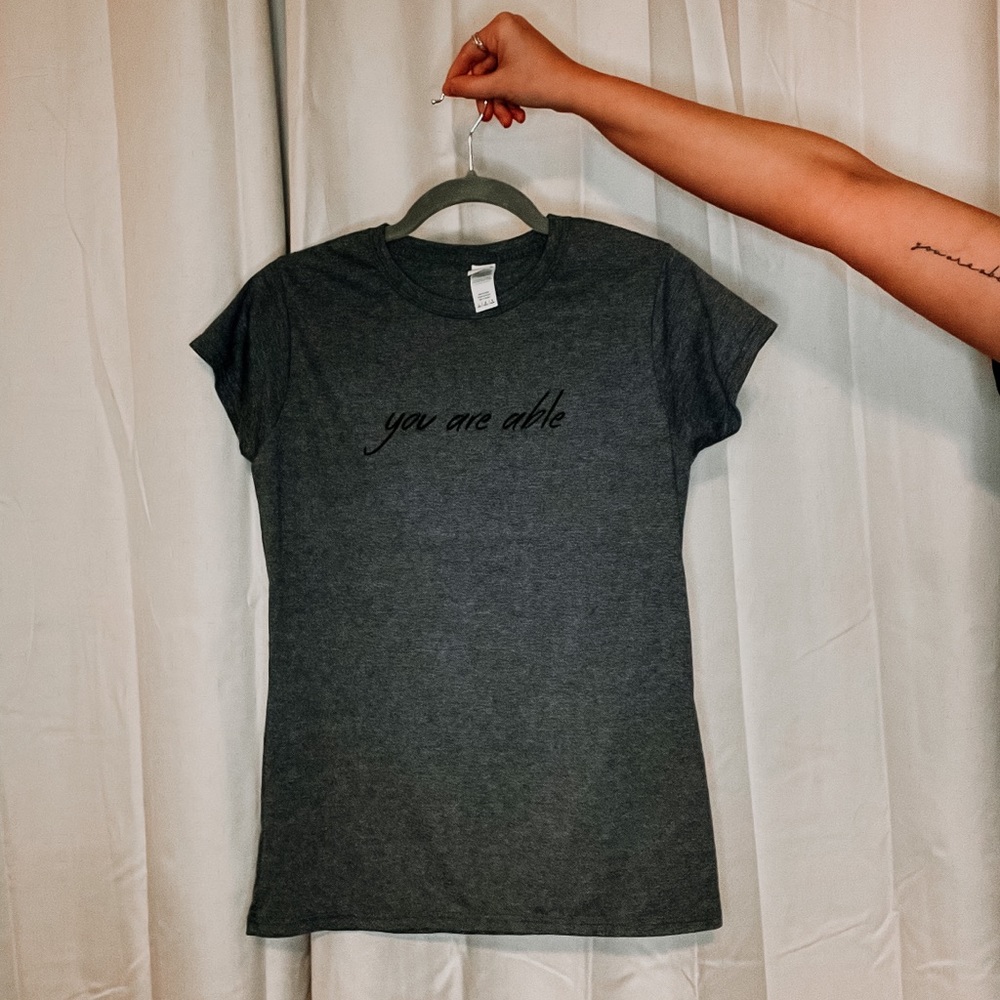 You Are Able Gray Fitted Tee